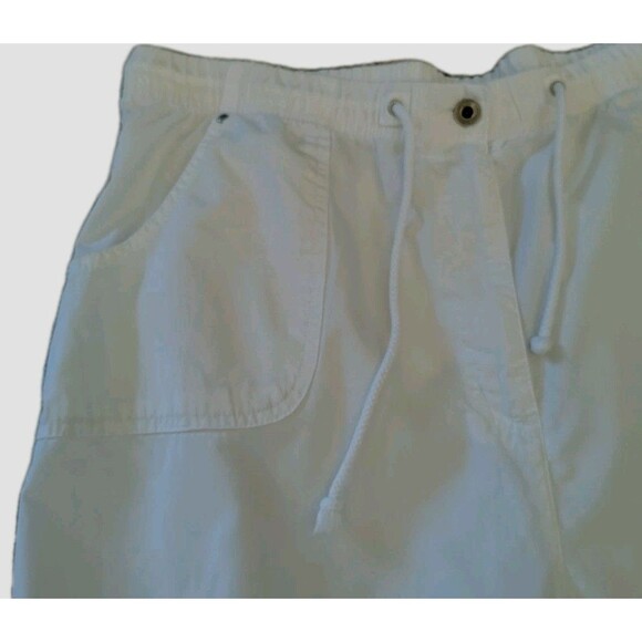 Jenny Buchanan Pants Size 16 White Cotton Capri Pockets - Picture 3 of 8